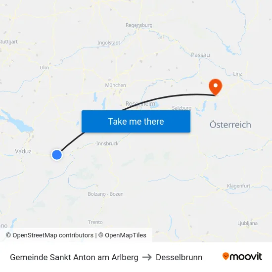 Gemeinde Sankt Anton am Arlberg to Desselbrunn map