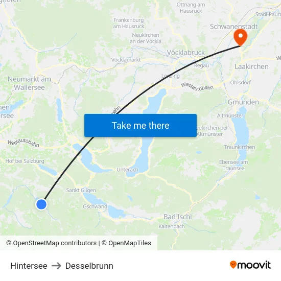 Hintersee to Desselbrunn map