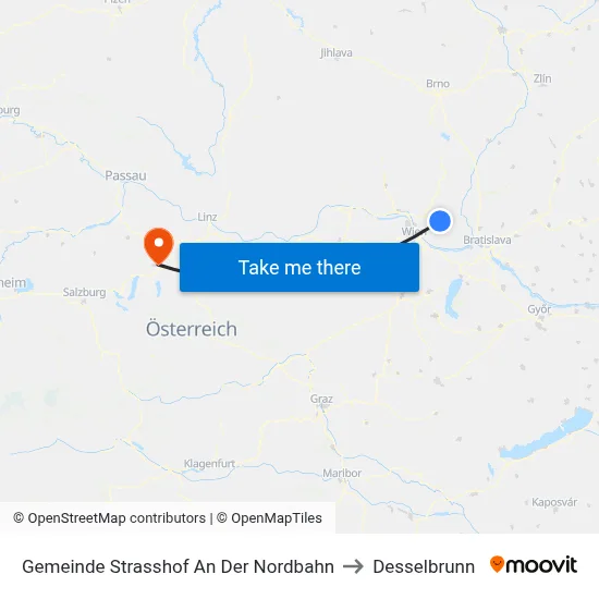 Gemeinde Strasshof An Der Nordbahn to Desselbrunn map