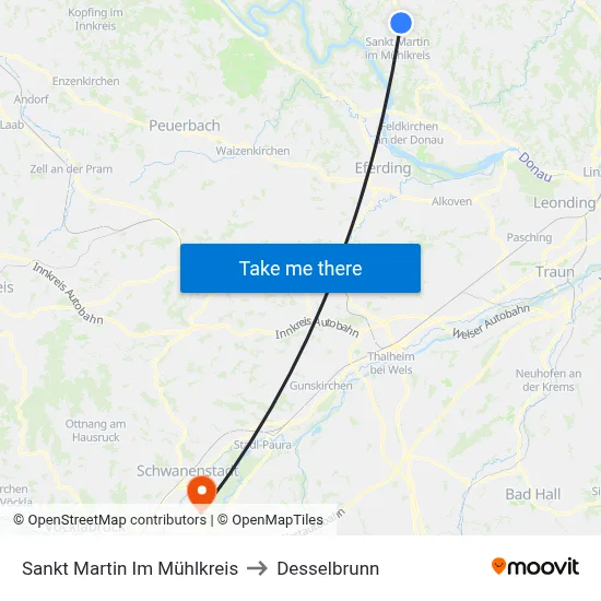 Sankt Martin Im Mühlkreis to Desselbrunn map