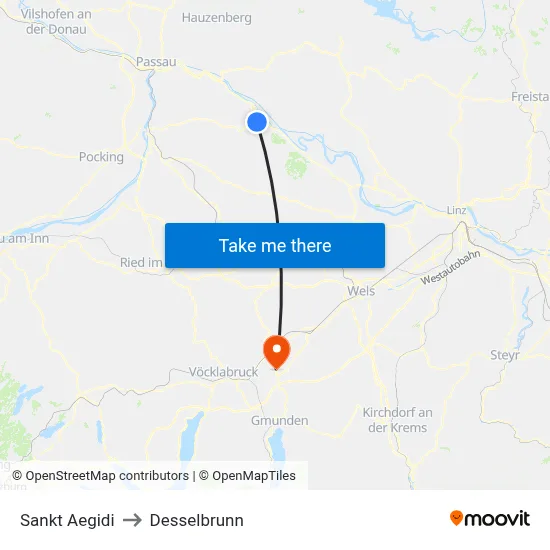 Sankt Aegidi to Desselbrunn map