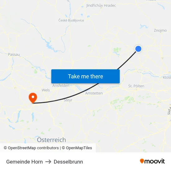 Gemeinde Horn to Desselbrunn map