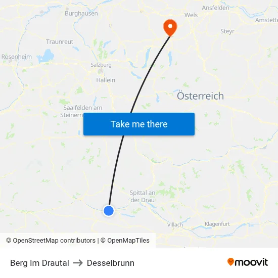 Berg Im Drautal to Desselbrunn map