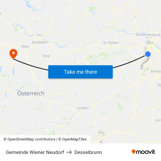 Gemeinde Wiener Neudorf to Desselbrunn map