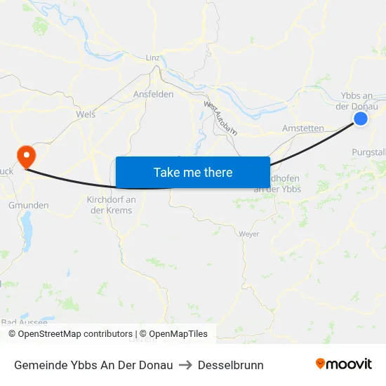 Gemeinde Ybbs An Der Donau to Desselbrunn map