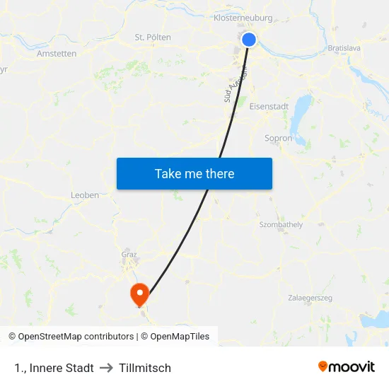 1., Innere Stadt to Tillmitsch map