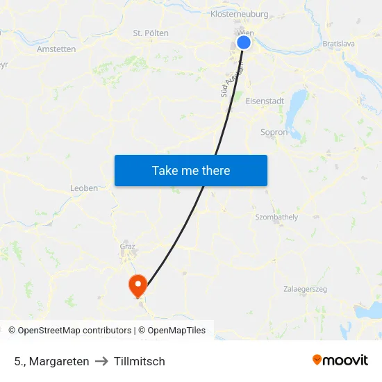 5., Margareten to Tillmitsch map