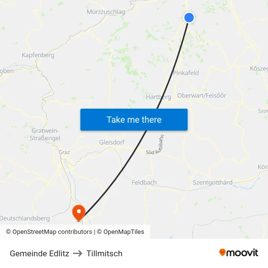 Gemeinde Edlitz to Tillmitsch map