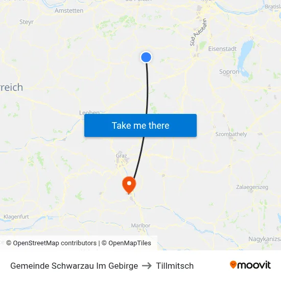 Gemeinde Schwarzau Im Gebirge to Tillmitsch map