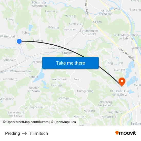 Preding to Tillmitsch map