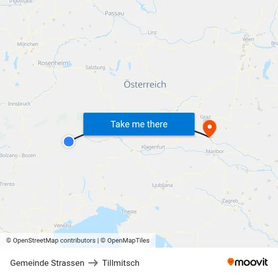Gemeinde Strassen to Tillmitsch map