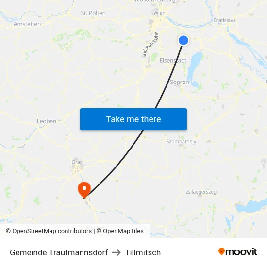 Gemeinde Trautmannsdorf to Tillmitsch map