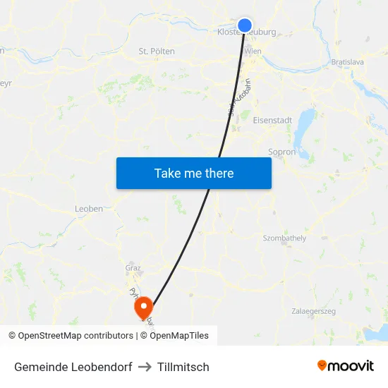 Gemeinde Leobendorf to Tillmitsch map