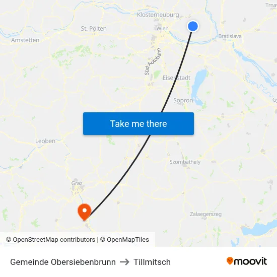 Gemeinde Obersiebenbrunn to Tillmitsch map