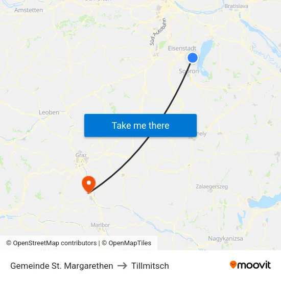 Gemeinde St. Margarethen to Tillmitsch map