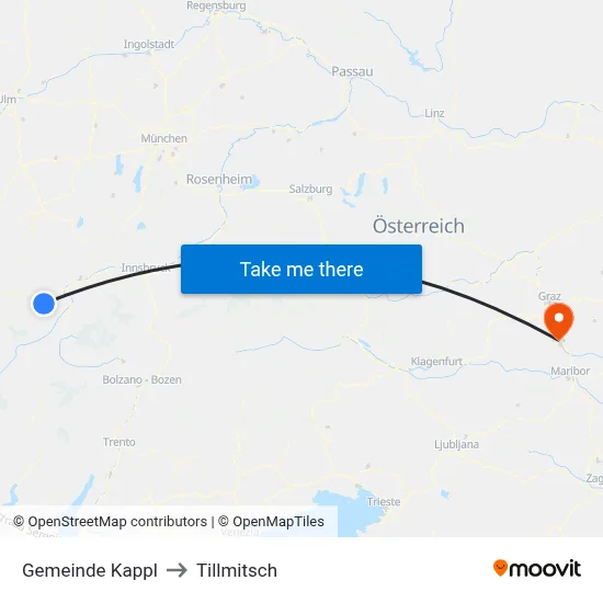 Gemeinde Kappl to Tillmitsch map