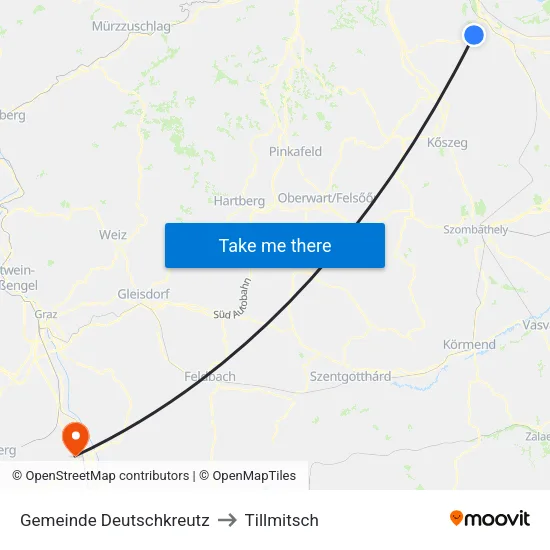 Gemeinde Deutschkreutz to Tillmitsch map