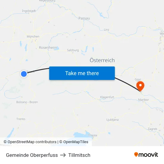 Gemeinde Oberperfuss to Tillmitsch map