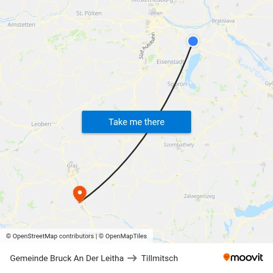 Gemeinde Bruck An Der Leitha to Tillmitsch map