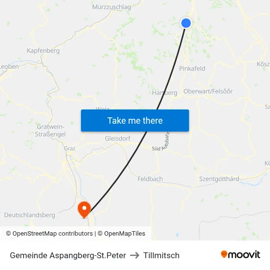 Gemeinde Aspangberg-St.Peter to Tillmitsch map