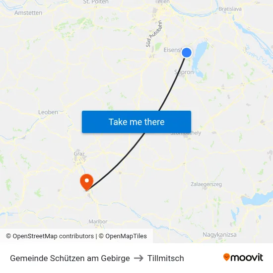 Gemeinde Schützen am Gebirge to Tillmitsch map