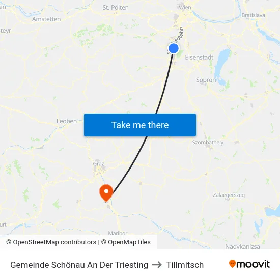 Gemeinde Schönau An Der Triesting to Tillmitsch map