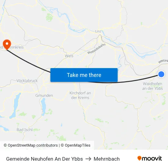 Gemeinde Neuhofen An Der Ybbs to Mehrnbach map