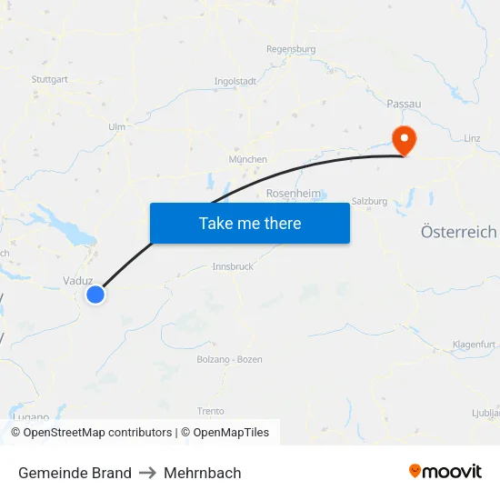 Gemeinde Brand to Mehrnbach map
