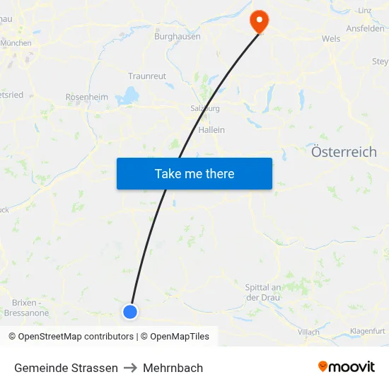 Gemeinde Strassen to Mehrnbach map