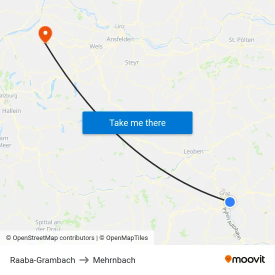 Raaba-Grambach to Mehrnbach map