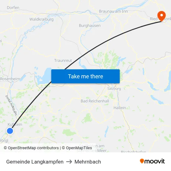 Gemeinde Langkampfen to Mehrnbach map