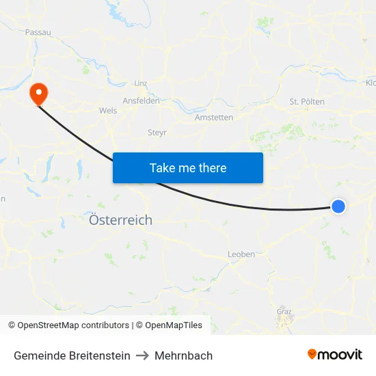 Gemeinde Breitenstein to Mehrnbach map