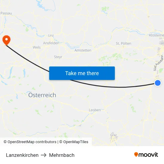 Lanzenkirchen to Mehrnbach map