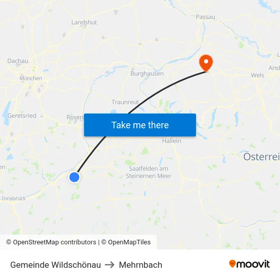 Gemeinde Wildschönau to Mehrnbach map