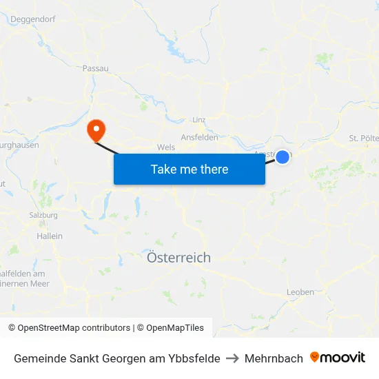 Gemeinde Sankt Georgen am Ybbsfelde to Mehrnbach map