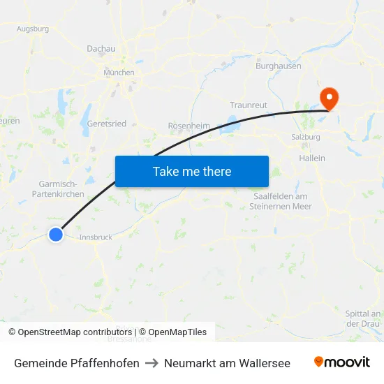 Gemeinde Pfaffenhofen to Neumarkt am Wallersee map