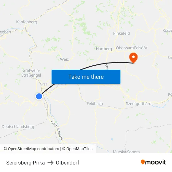 Seiersberg-Pirka to Olbendorf map