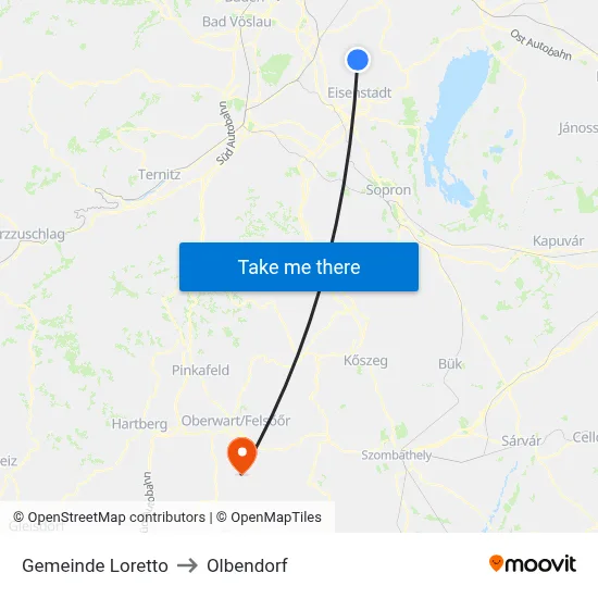 Gemeinde Loretto to Olbendorf map