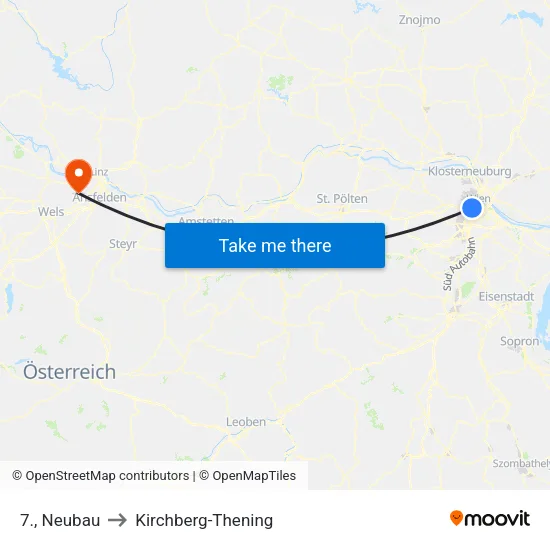 7., Neubau to Kirchberg-Thening map