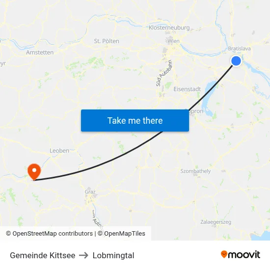 Gemeinde Kittsee to Lobmingtal map
