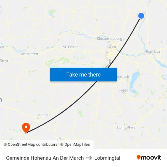Gemeinde Hohenau An Der March to Lobmingtal map