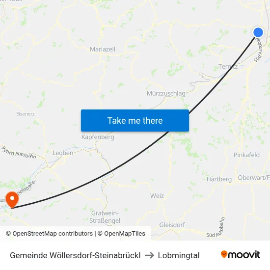 Gemeinde Wöllersdorf-Steinabrückl to Lobmingtal map