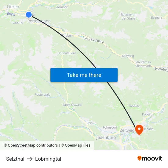 Selzthal to Lobmingtal map