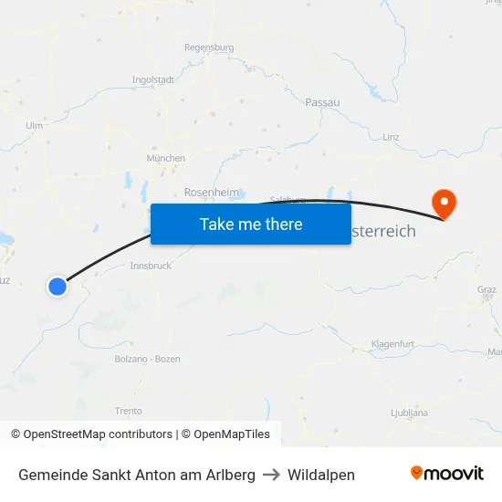 Gemeinde Sankt Anton am Arlberg to Wildalpen map