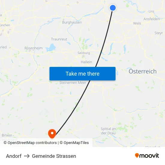 Andorf to Gemeinde Strassen map