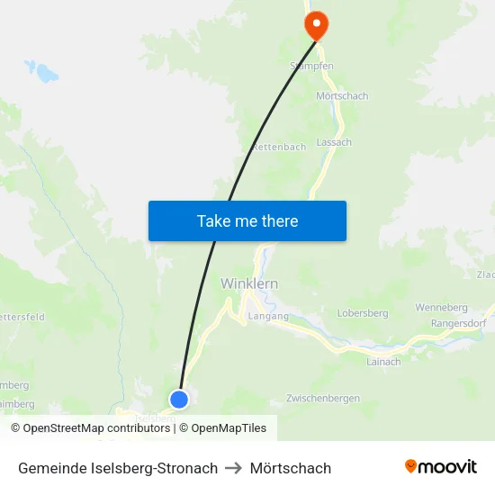 Gemeinde Iselsberg-Stronach to Mörtschach map