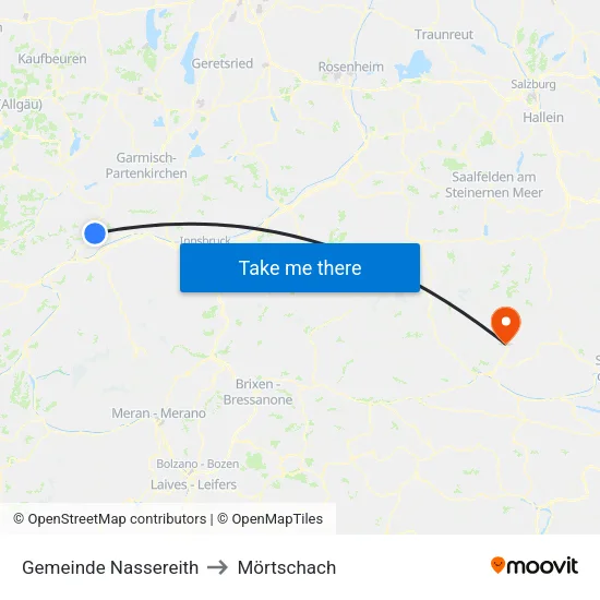 Gemeinde Nassereith to Mörtschach map