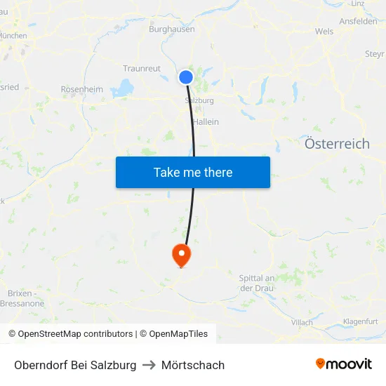 Oberndorf Bei Salzburg to Mörtschach map