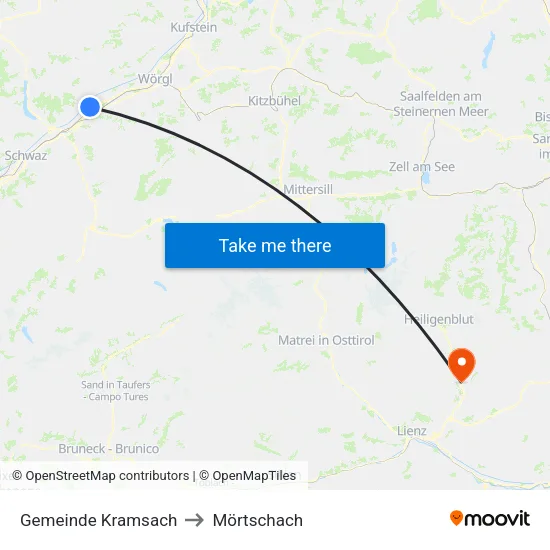 Gemeinde Kramsach to Mörtschach map