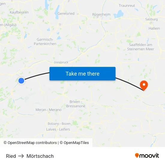 Ried to Mörtschach map